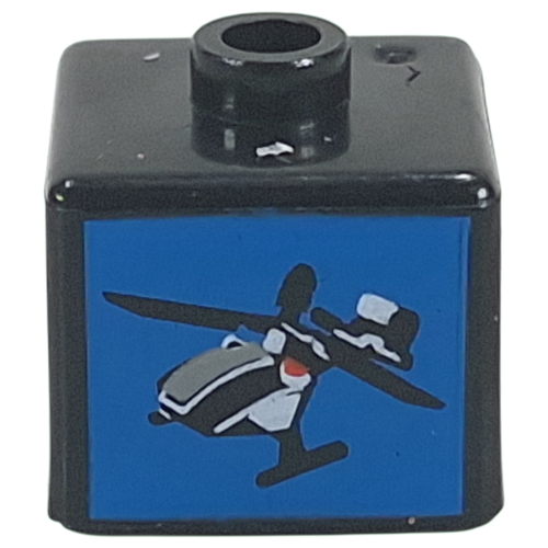 Visuel indicatif Rebrickable de Perle de stylo, carré avec hélicoptère sur fond bleu motif imprimé (Pen Bead, Square with Helicopter on Blue Background Print)