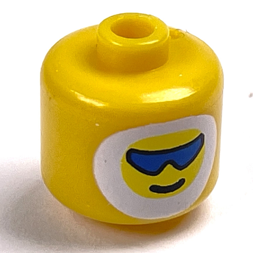 Visuel indicatif Rebrickable de Perle pour stylo, grand cylindre à bords arrondis avec tête de figurine avec lunettes de soleil, motif de capote de fourrure blanche (Pen Bead, Round Large, Curved Edges / Cylinder with Minifig Head with Sunglasses, White Fur Hood Print)