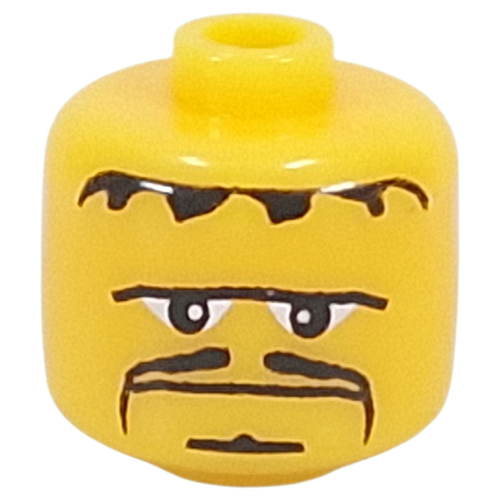 Visuel indicatif Rebrickable de Perle pour stylo, grand cylindre à bords arrondis avec tête de figurine avec des poils noirs, moustache, motif bouc (Pen Bead, Round Large, Curved Edges / Cylinder with Minifig Head with Black Hairs, Moustache, Goatee Print)
