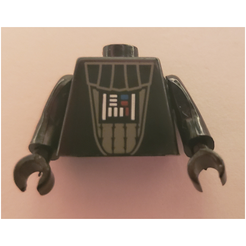 Visuel indicatif Rebrickable de Perle pour stylo, torse de minifigurine avec motif de Dark Vador (Pen Bead, Minifigure Torso, Darth Vader Print)