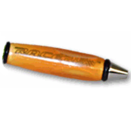 Visuel indicatif Rebrickable de Corps de stylo avec pointe chromée et extrémités noires, motif : inscription 'RACERS' (Pen Body, with Chrome Tip, Black Ends with 'RACERS' Print)