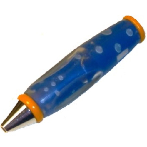 Visuel indicatif Rebrickable de Corps de stylo avec pointe chromée et extrémités orange, motif : bulles (Pen Body, with Chrome Tip, Orange Ends, Bubbles Print)