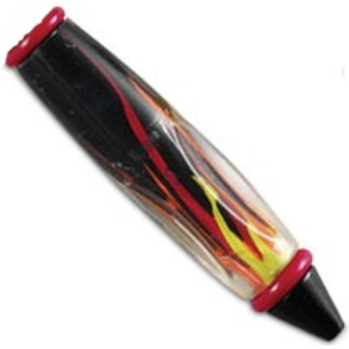 Visuel indicatif Rebrickable de Corps de stylo avec pointe noire et extrémités rouges, motif : flammes (Pen Body, with Black Tip, Red Ends with Flames Print)