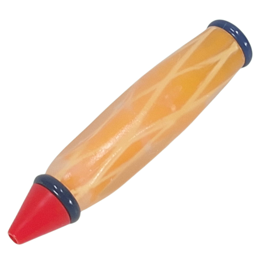 Visuel indicatif Rebrickable de Corps de stylo avec pointe rouge et extrémités noires, motif : lignes blanches (Pen Body, with Red Tip, Black Ends with White Lines Print)