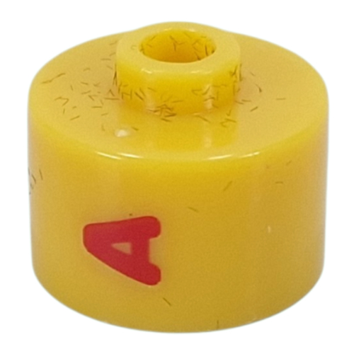 Visuel indicatif Rebrickable de Perle pour stylo, cylindre long à bord plat, inscription 'A' en rouge (Pen Bead, Round Long, Flat Edge with Red 'A' Print)