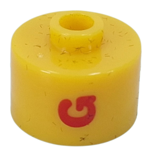 Perle pour stylo, cylindre long à bord plat, inscription 'G' en rouge (Pen Bead, Round Long, Flat Edge with Red 'G' Print)