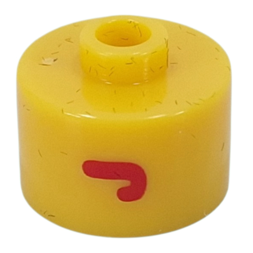 Visuel indicatif Rebrickable de Stylo perle, rond long, bord plat avec motif imprimé rouge 'J' (Pen Bead, Round Long, Flat Edge with Red 'J' Print)
