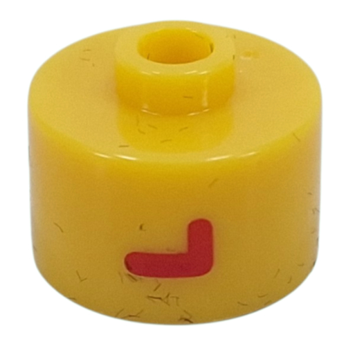Perle pour stylo, cylindre long à bord plat, inscription 'L' en rouge (Pen Bead, Round Long, Flat Edge with Red 'L' Print)
