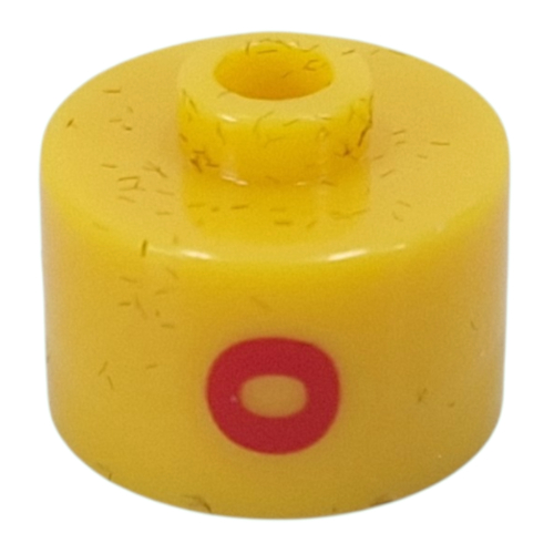 Visuel indicatif Rebrickable de Perle pour stylo, cylindre long à bord plat, inscription 'O' en rouge (Pen Bead, Round Long, Flat Edge with Red 'O' Print)