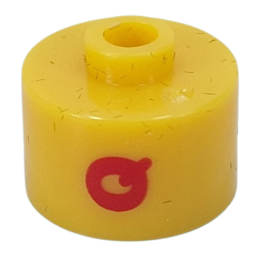 Visuel indicatif Rebrickable de Perle pour stylo, cylindre long à bord plat, inscription 'Q' en rouge (Pen Bead, Round Long, Flat Edge with Red 'Q' Print)