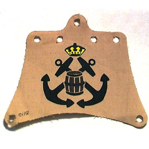 Visuel indicatif Rebrickable de Voile, 12 x 10 avec 7 trous, ancres croisées noires motif imprimé (Sail, 12 x 10 with 7 Holes, Black Crossed Anchors Print)