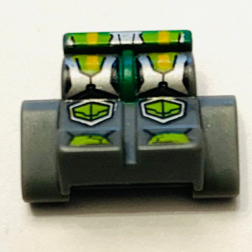 Visuel indicatif Rebrickable de Montre, lien, long avec jambes figurine avec motif imprimé armure argent et vert (Watch, Link, Long with Minifigure Legs with Silver and Green Armor Print)