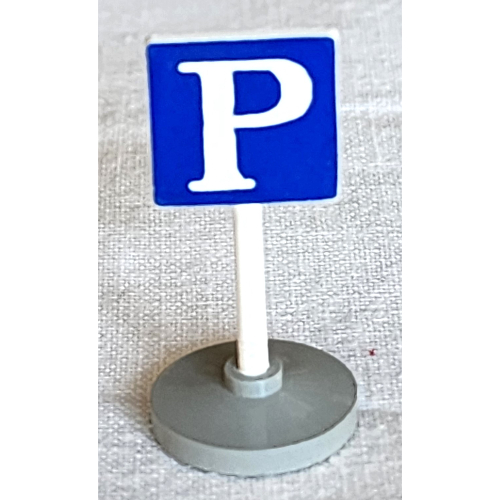 Visuel indicatif Rebrickable de Panneau routier vieux carré avec parking 'P' imprimé & type 2 base (Road Sign Old Square with Parking 'P' Print & Type 2 Base)