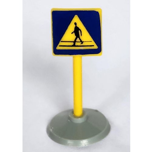 Visuel indicatif Rebrickable de Panneau routier vieux carré avec homme traversant motif imprimé & type 1 base (Road Sign Old Square with Man Crossing Print & Type 1 Base)