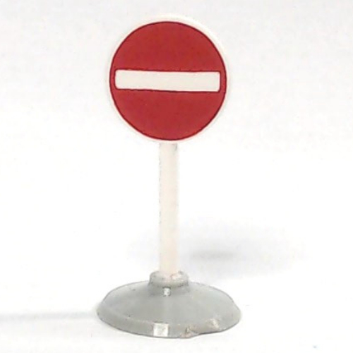 Visuel indicatif Rebrickable de Panneau de signalisation Vieux rond sans entrée motif imprimé & Type 1 Base (Road Sign Old Round with No Entry Print & Type 1 Base)