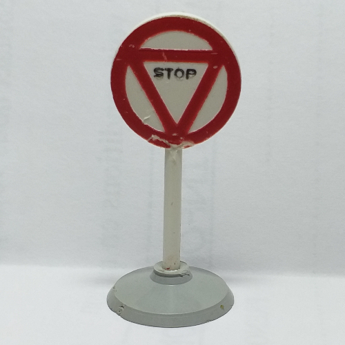 Visuel indicatif Rebrickable de Panneau routier vieux rond avec flèche blanche motif imprimé à droite & type 1 base (Road Sign Old Round with White Arrow Right Print & Type 1 Base)