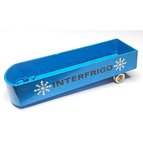 Visuel indicatif Rebrickable de Remorque réfrigérée HO Scale Mercedes, axe simple, motif imprimé 'Interfrigo' et flocons de neige blancs (HO Scale Mercedes Refrigerated Trailer, Single Axle, 'Interfrigo' and White Snowflakes Print)