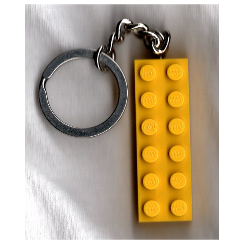 Porte-clés, chaîne chromée et anneau avec 2 x 6 brique (Key Chain, Chrome Chain and Ring with 2 x 6 Brick)