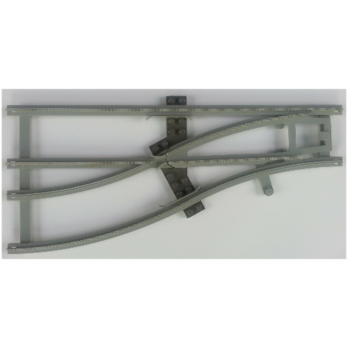 Visuel indicatif Rebrickable de Voie de véhicule, train, point d'interrupteur 4.5v gauche avec attaches gris foncé (Vehicle Track, Train, 4.5V Switch Point Left with Dark Gray Ties)