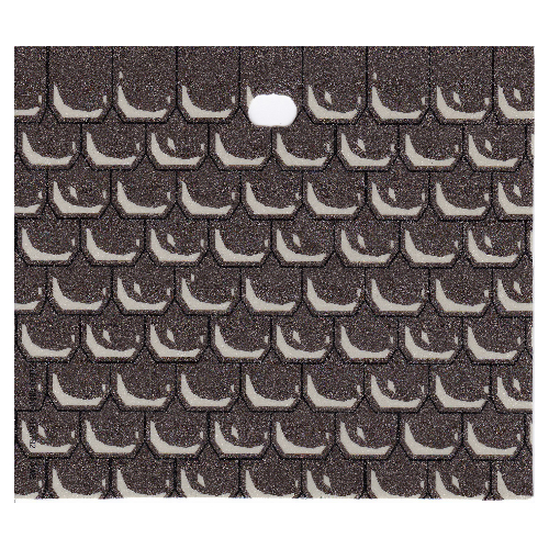 Visuel indicatif Rebrickable de Toit, carré, 9 x 10 avec motif imprimé bardeaux et trou (Roof, Square, 9 x 10 with Shingle Print and Hole)