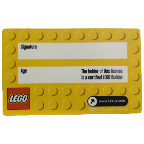 Licence officielle du constructeur LEGO, carte lenticulaire (Official LEGO Builder License, Lenticular Card)