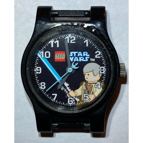 Visuel indicatif Rebrickable de Cadran de montre avec logo 'LEGO Star Wars' et motif d’Obi Wan Kenobi (Watch Face with 'LEGO Star Wars' Logo and Obi Wan Kenobi Print)