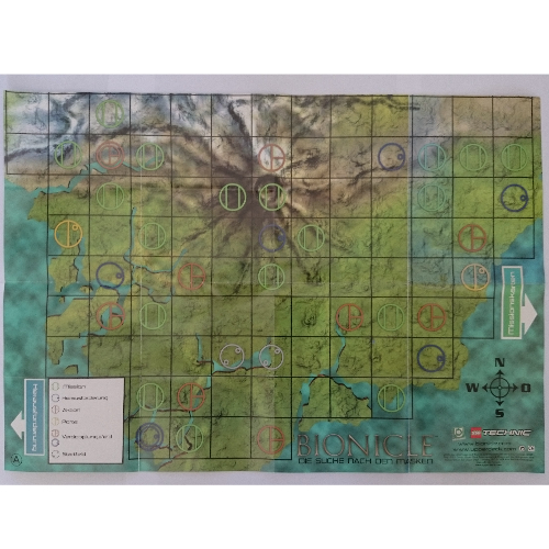 Planche de jeu, carte ancienne de Mata Nui (Game Board, Ancient Map of Mata Nui)