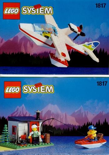 Avion de mer avec hutte et bateau (Sea Plane with Hut and Boat)