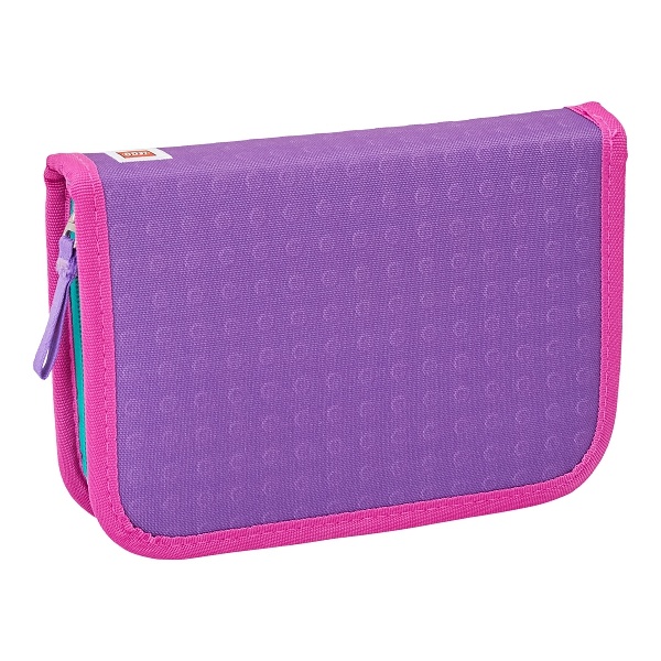 Purple Pencil Case with Pencils