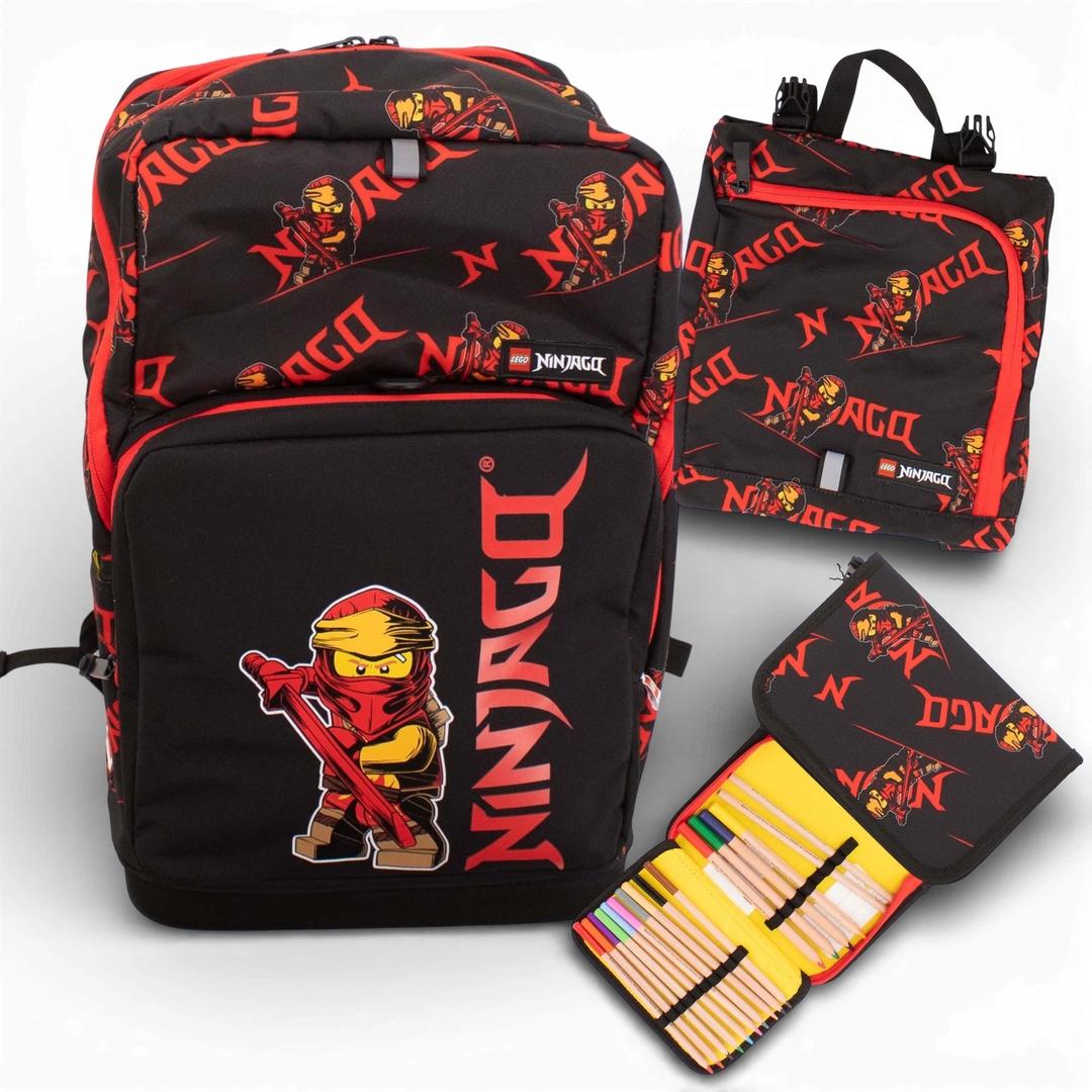 Ninjago Kai Backpack with Gym Bag and Pencil Case