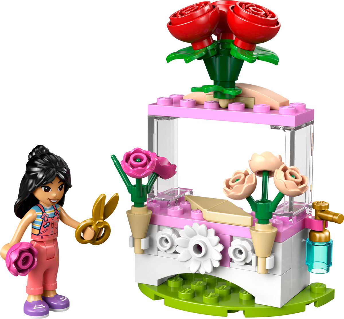 Support de fleurs avec des roses (Flower Stand with Roses)