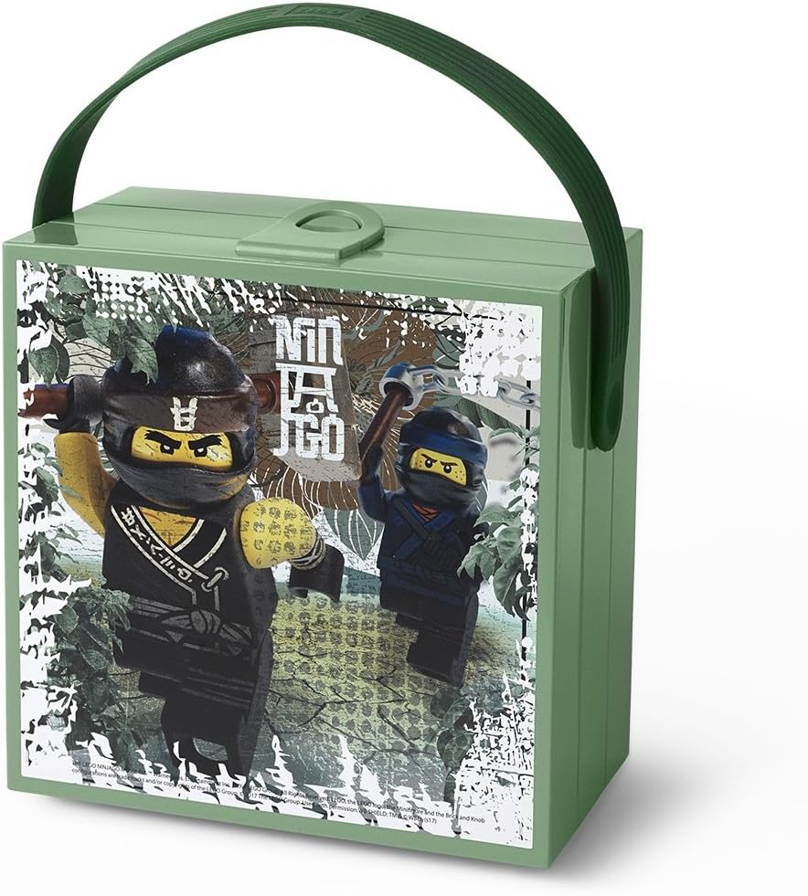 Boîte à lunch Ninjago avec poignée - vert sable (Ninjago Lunch Box with Handle - Sand Green)