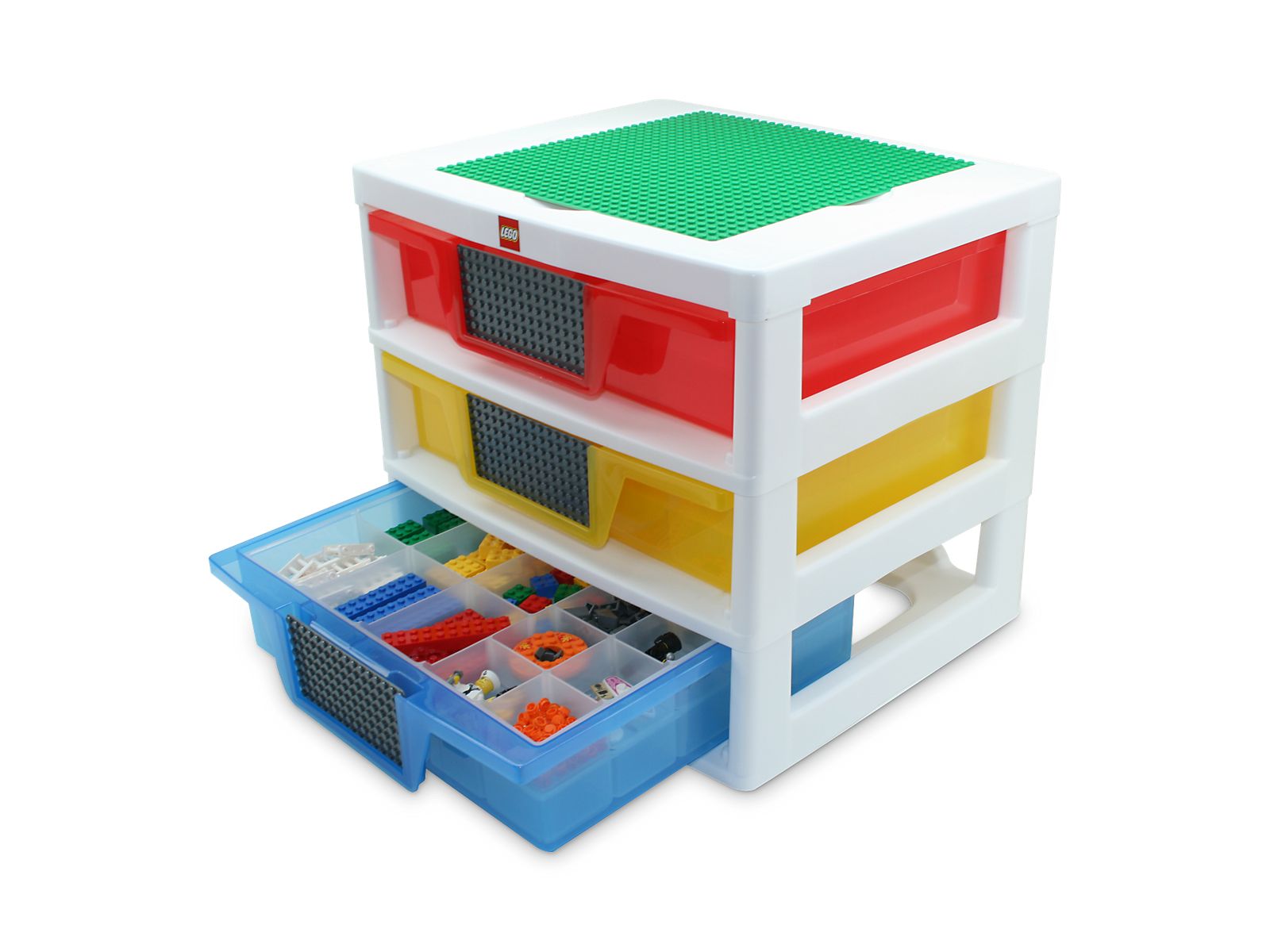 3 tiroirs de rangement (blanc - rouge/jaune/bleu) (3-Drawer Storage (White - Red/Yellow/Blue))