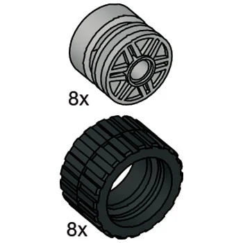 Small Wide Tires and Hubs