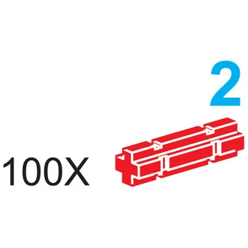 2 Stud Axles with Grooves (Red)