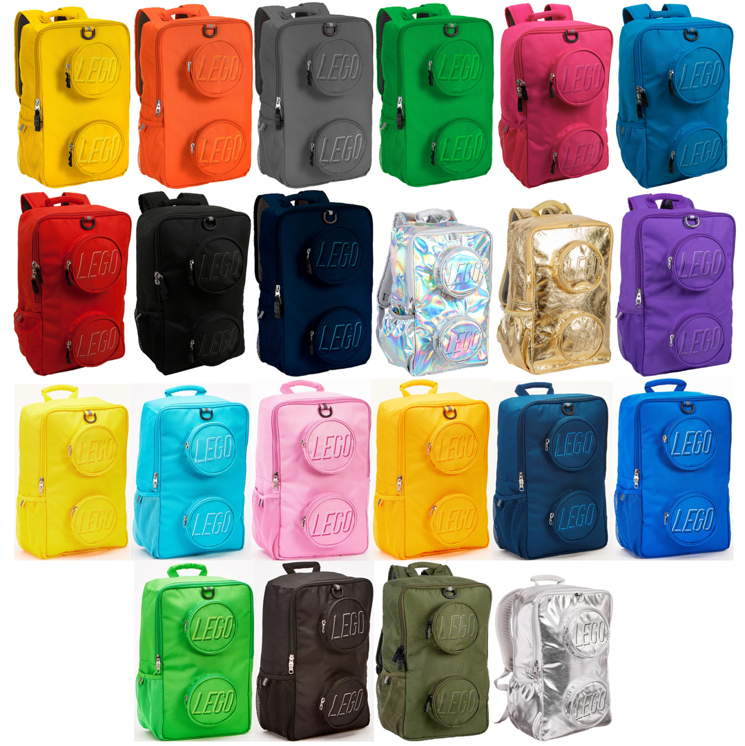 Brick 1 x 2 Backpack - Front Zipper (All Colors)