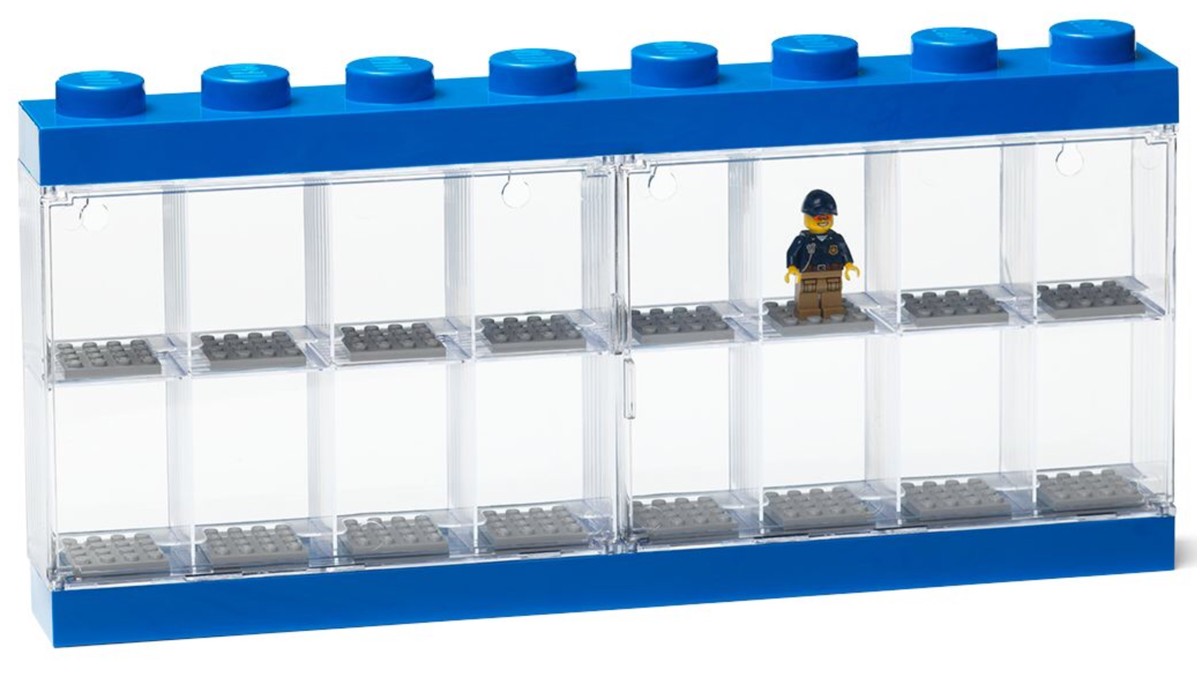 Minifigure Display Case 16 (Blue)