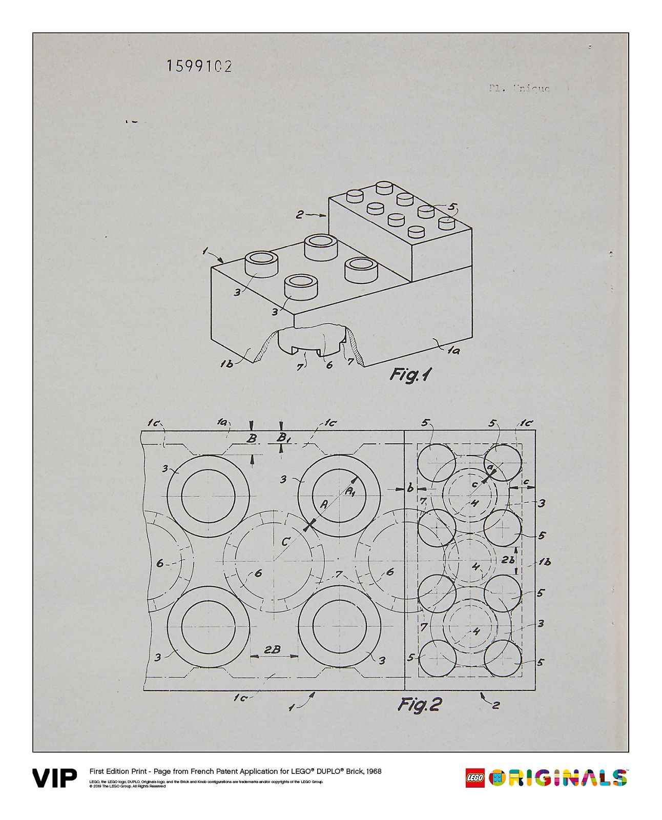 French Patent LEGO DUPLO Brick 1968