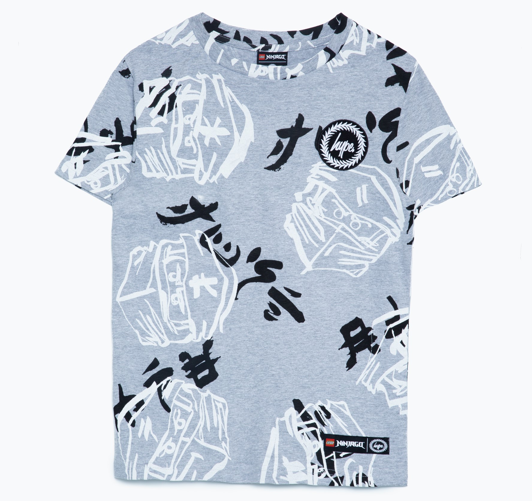 Hype x LEGO Ninjago gris juste hype visages T-shirt (HYPE X LEGO NINJAGO Gray Just Hype Faces T-Shirt)