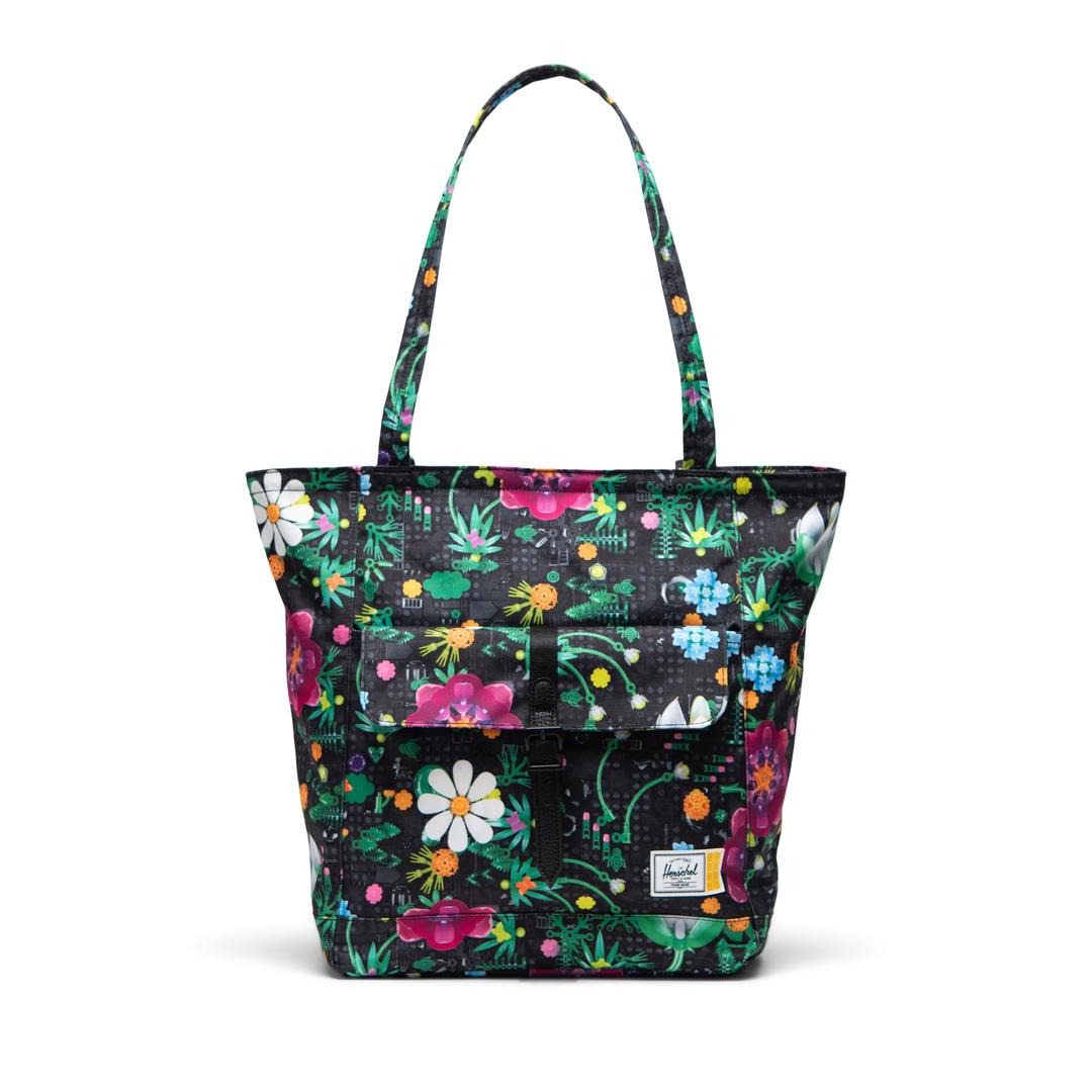Herschel Retreat Tote - Botanical Floral Black