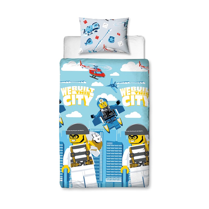 La police de la ville sur la couette de course (City Police on the Run Duvet Set)