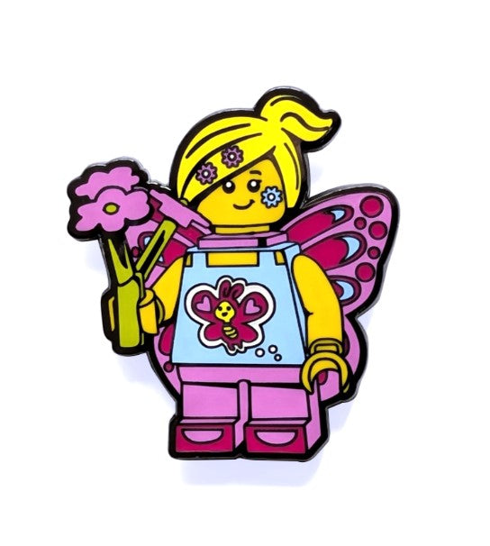 Papillon fille bouton pression (Butterfly Girl Snap Button)