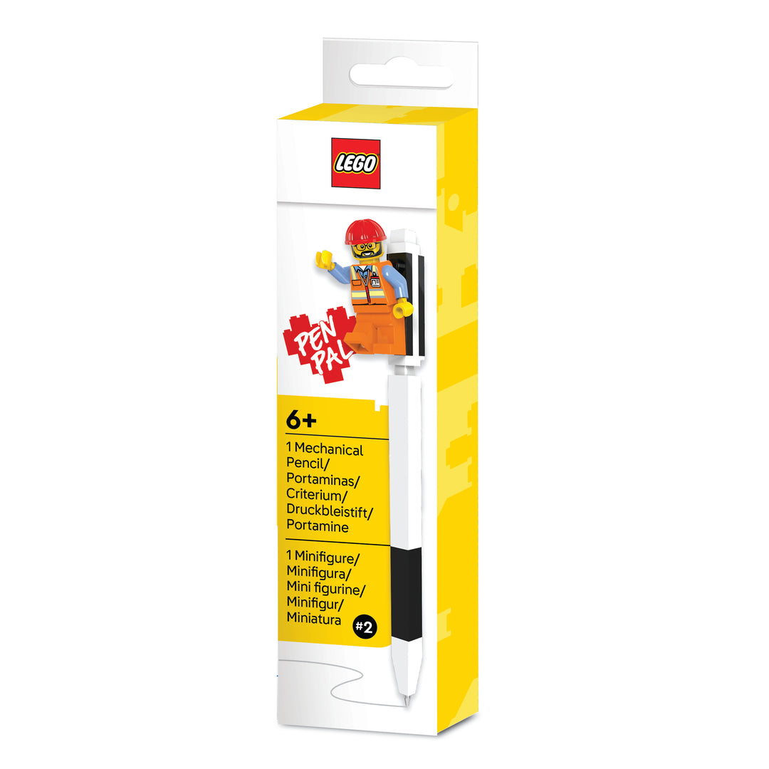 Stylo pal crayon mécanique avec figurine de travailleur de la construction (Pen Pal Mechanical Pencil with Construction Worker Minifigure)