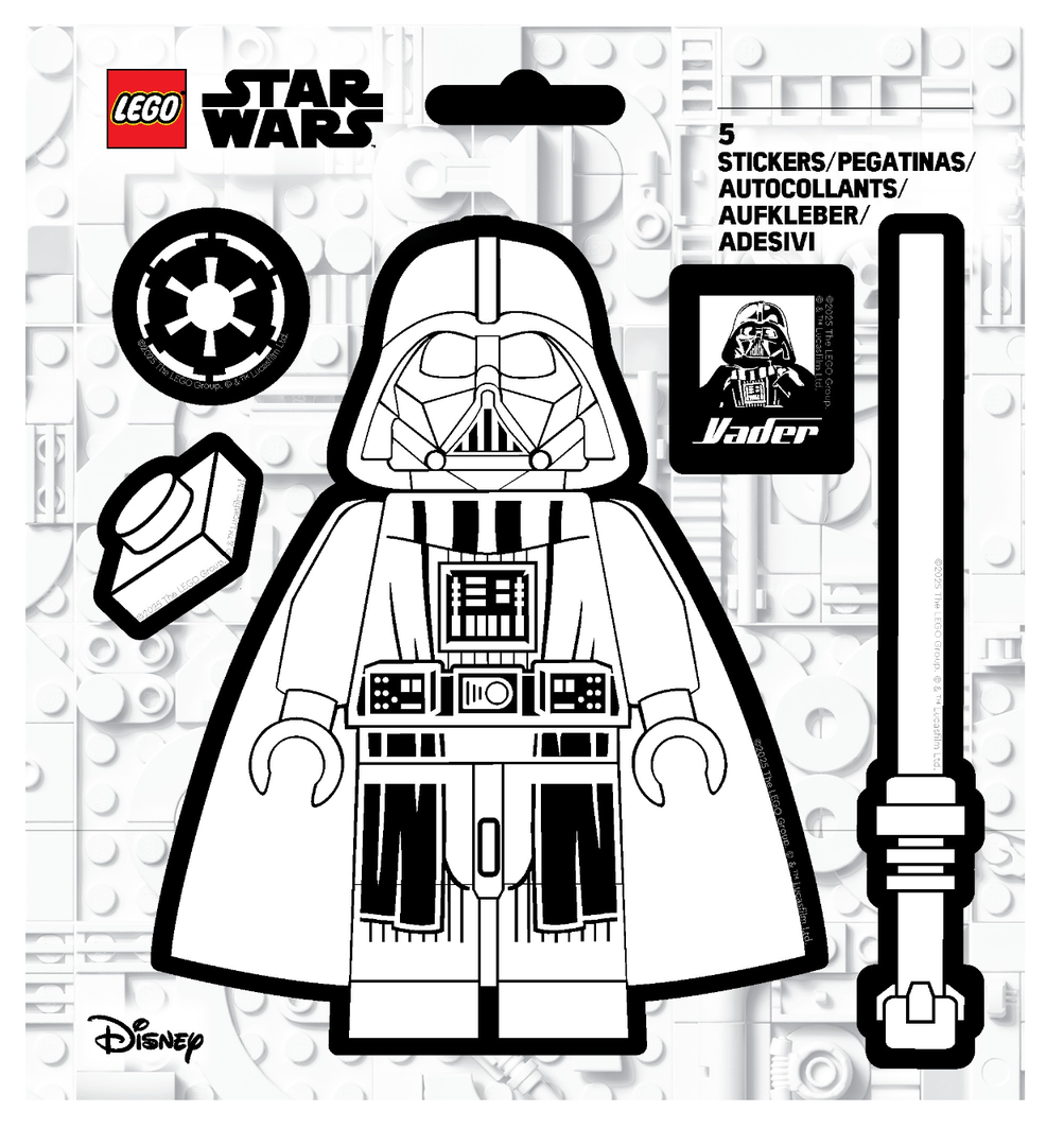 Autocollants Star Wars Dark Vador noir et blanc (Star Wars Darth Vader Black and White Stickers)