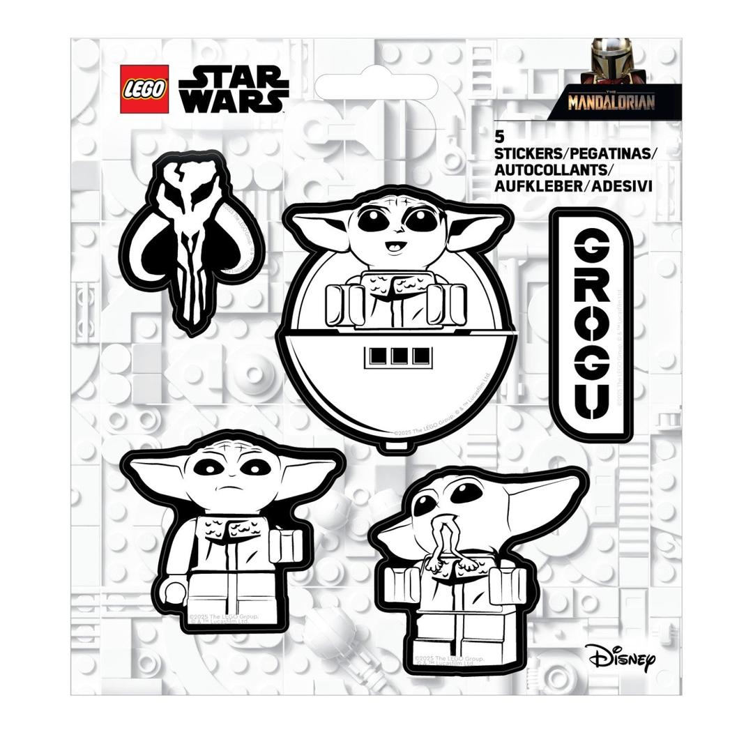 Star Wars la mandalorienne Grogu autocollants noir et blanc (Star Wars The Mandalorian Grogu Black and White Stickers)