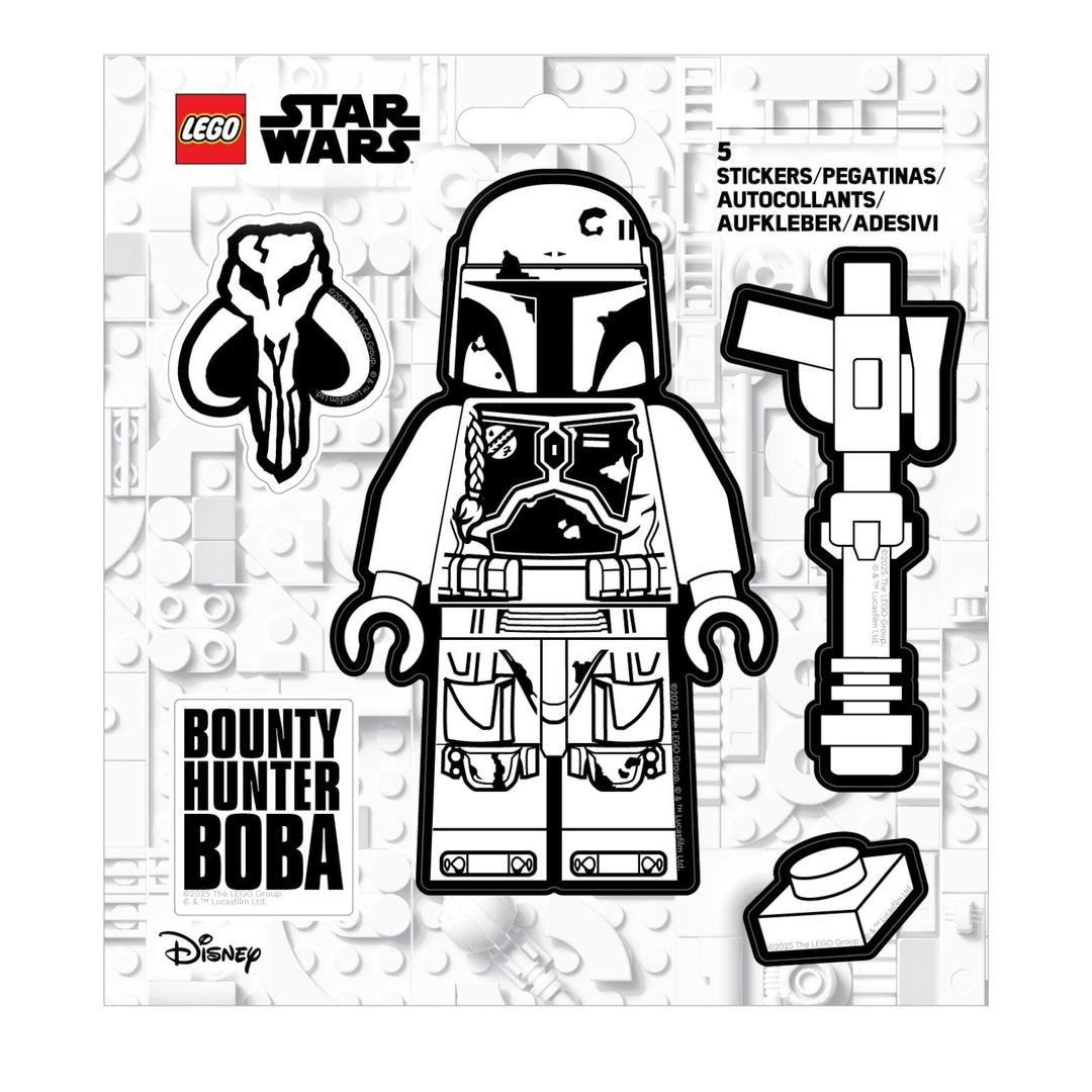 Star Wars la mandalorienne Boba Fett autocollants en noir et blanc (Star Wars The Mandalorian Boba Fett Black and White Stickers)
