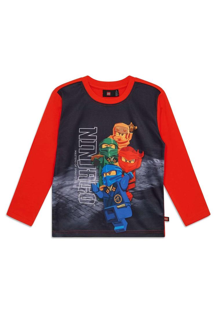 Ninjago maîtres de spinjitzu t-chemise à manches longues - rouge (Ninjago Masters of Spinjitzu Long Sleeve T-Shirt - Red)