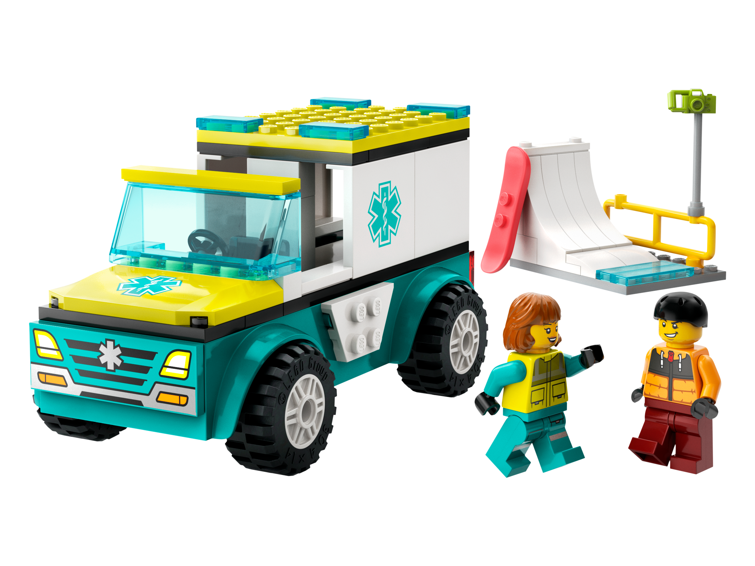 Ambulance d'urgence et snowboarder (Emergency Ambulance and Snowboarder)