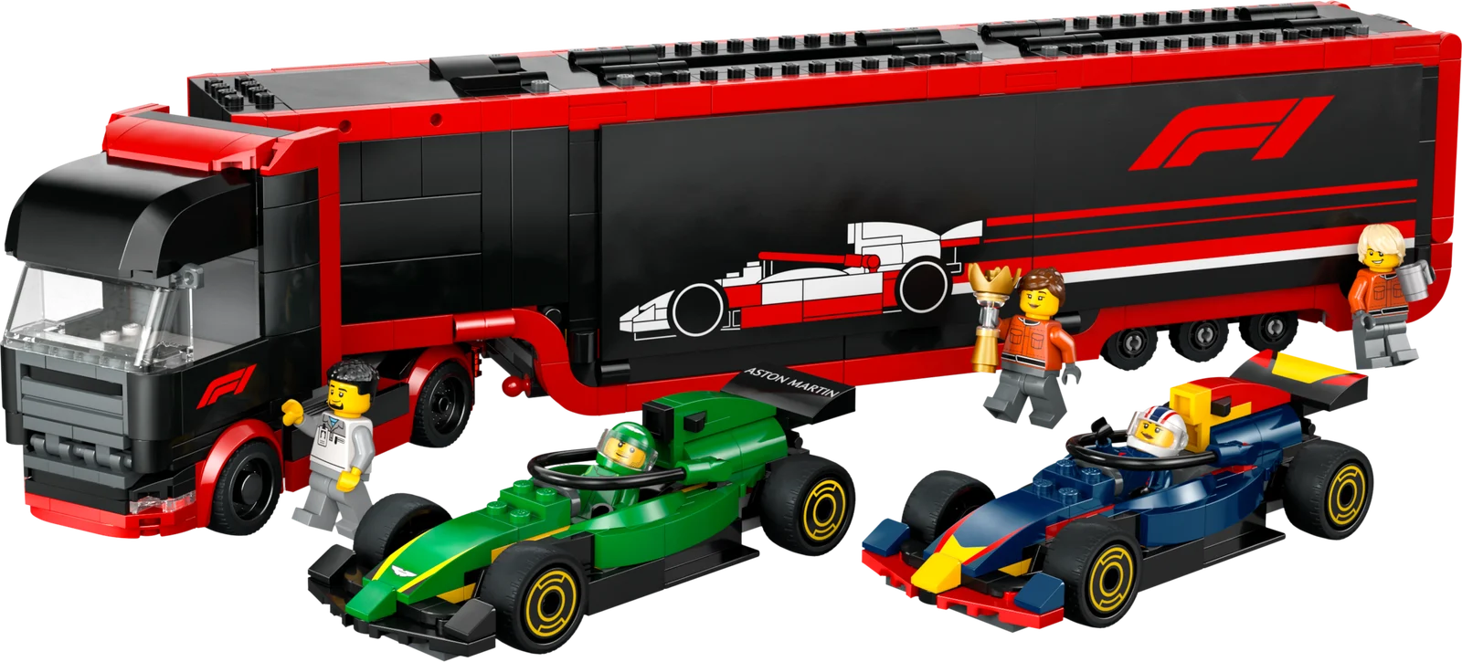Camion f1 avec voitures rb20 & amr24 f1 (F1 Truck with RB20 & AMR24 F1 Cars)