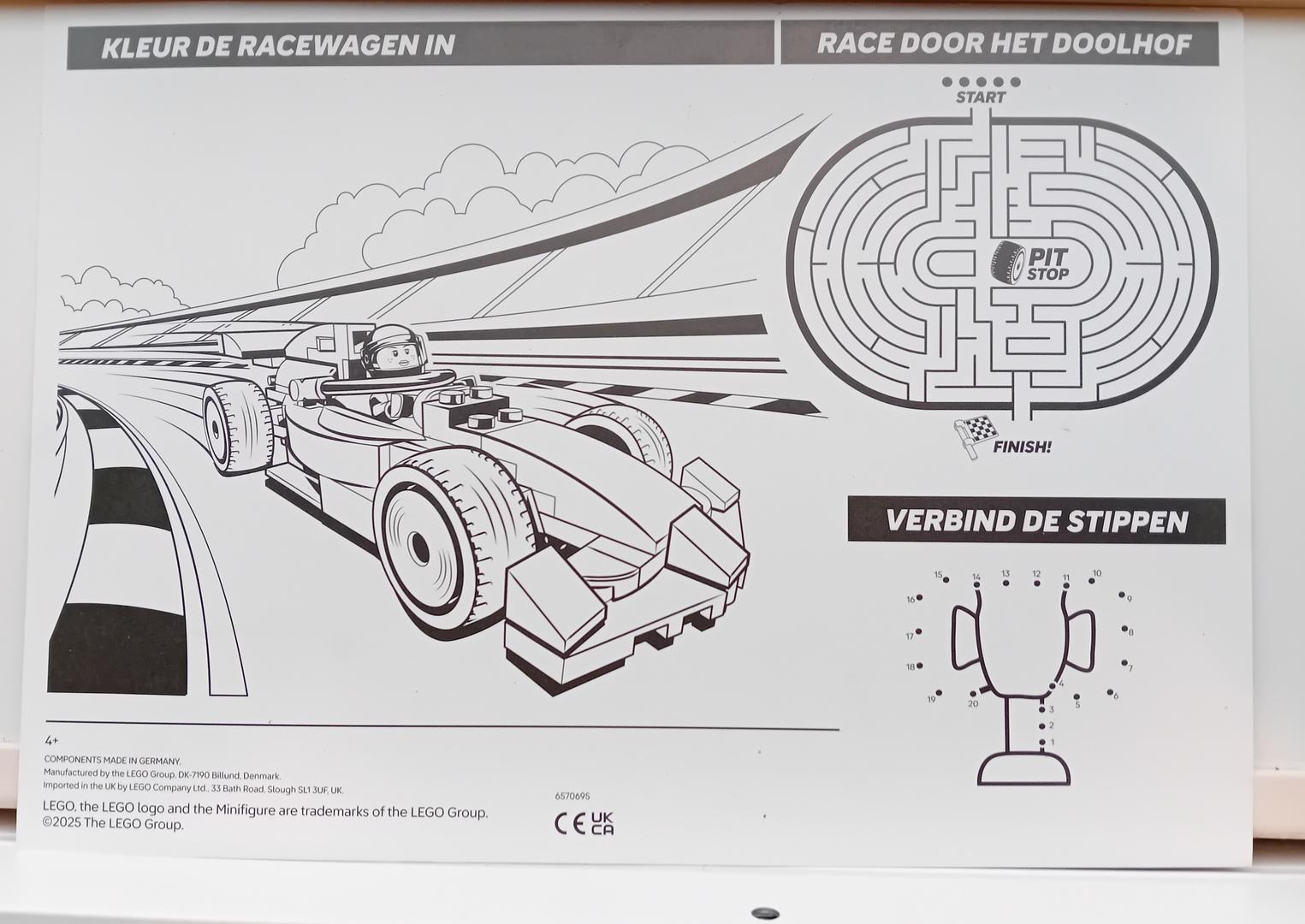F1 Activities Card